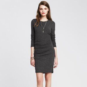 Banana Republic | Ruched Gray Bodycon Jersey Dress Small